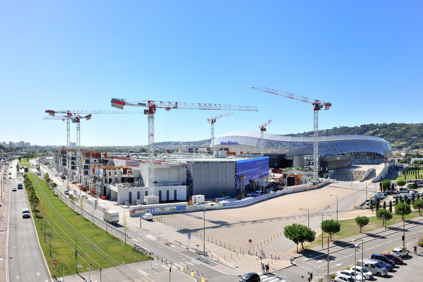 Riviera Montage uses six Potain tower cranes for the construction of housing, offices and shops close to the new IKEA in Nice, France